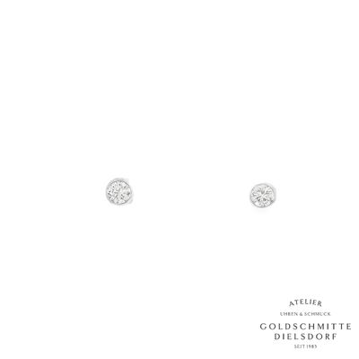 Solitär - Ohrstecker mit 2 Zirkonia Weissgold 750 Solitär - Ohrstecker mit 2 Zirkonia Weissgold 750