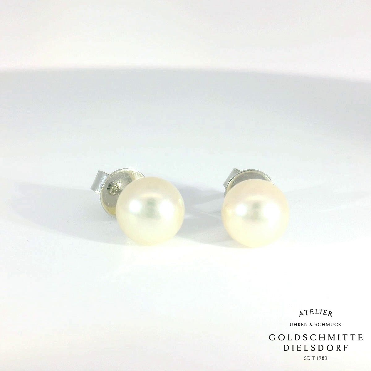 Perlohrstecker Akoya - Perlen Weissgold 750