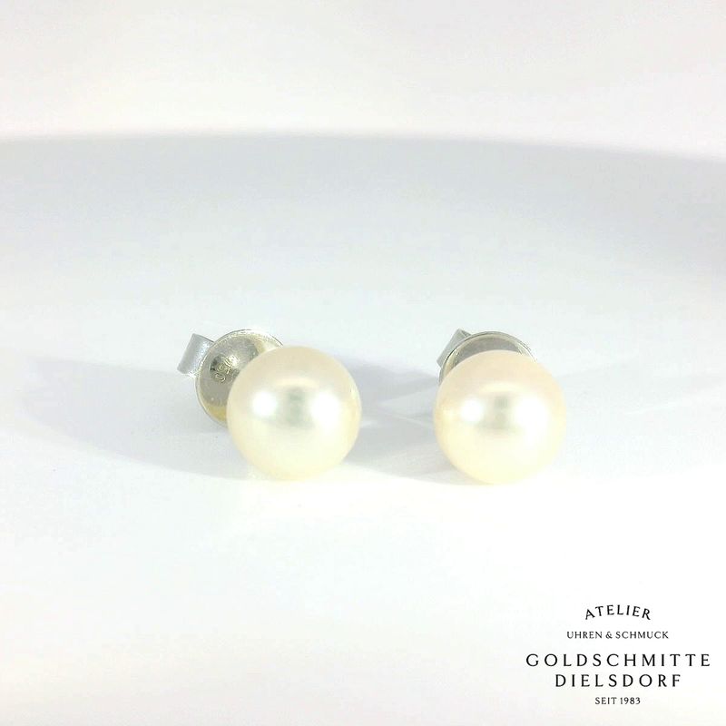 Perlohrstecker Akoya - Perlen Weissgold 750