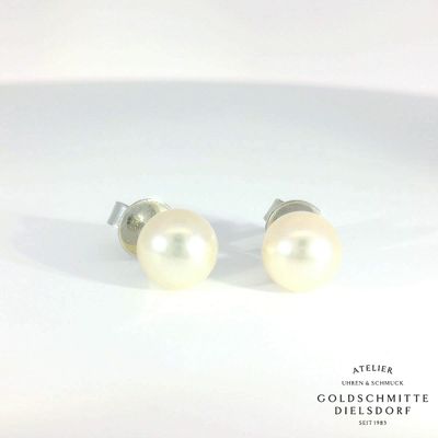 Perlohrstecker Akoya - Perlen Weissgold 750