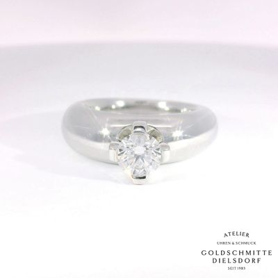 Solitär Ring mit Labor Brillant in Weissgold 750