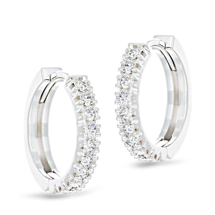 Klappcreolen aus Weissgold 750 mit Brillanten