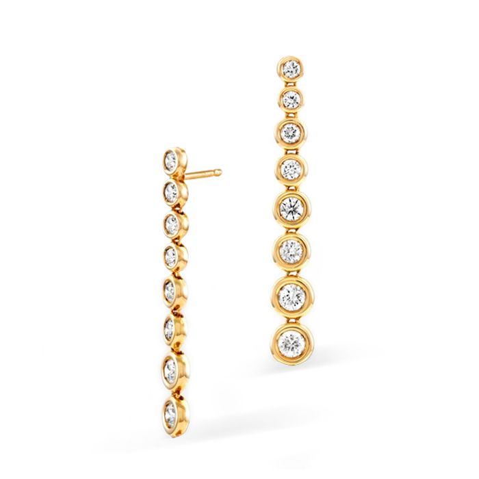 Ohrhänger mit Brillanten im Verlauf in Gelbgold 750