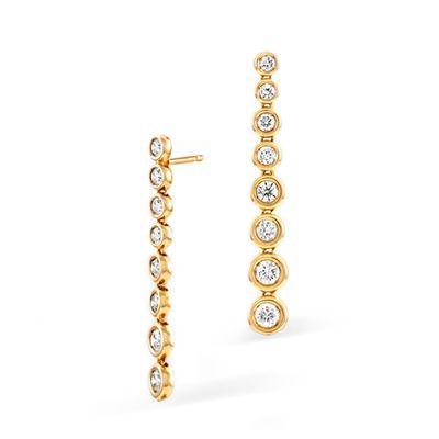 Ohrhänger mit Brillanten im Verlauf in Gelbgold 750