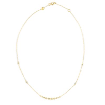 Halskette Rundanker mit 14 Brillanten in Gelbgold 750