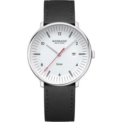 Mondaine Doppio Solar Silbrig / Schwarz 41mm