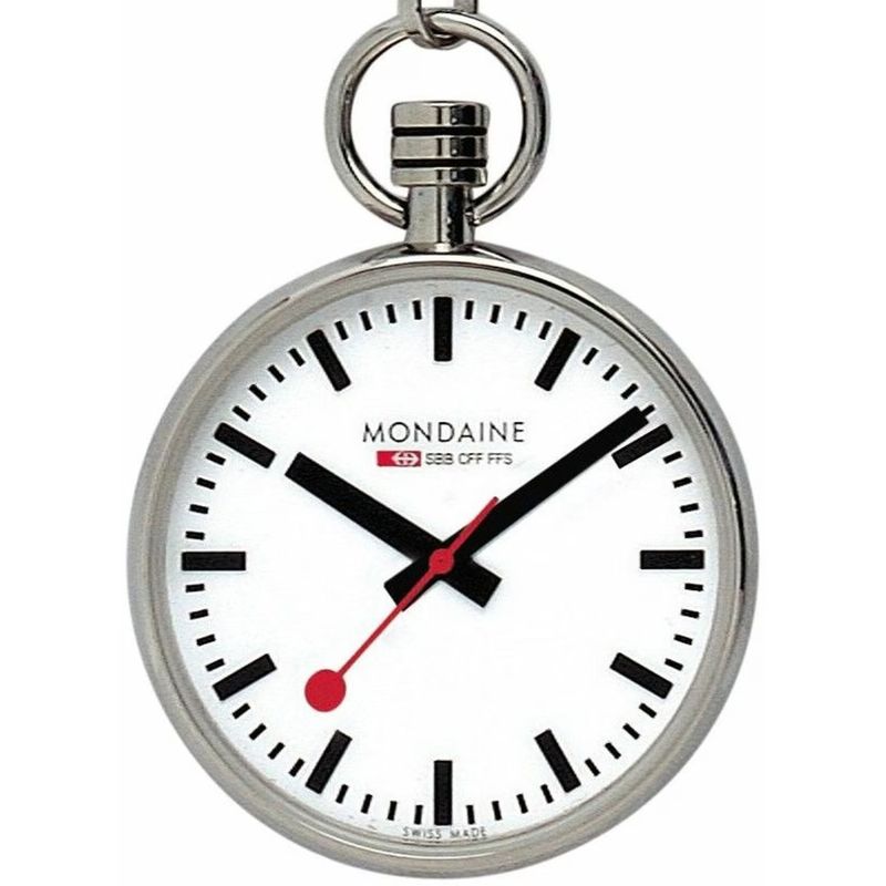 Mondaine Taschenuhr Quarz mit Uhrenkette Mondaine Taschenuhr Quarz mit Uhrenkette