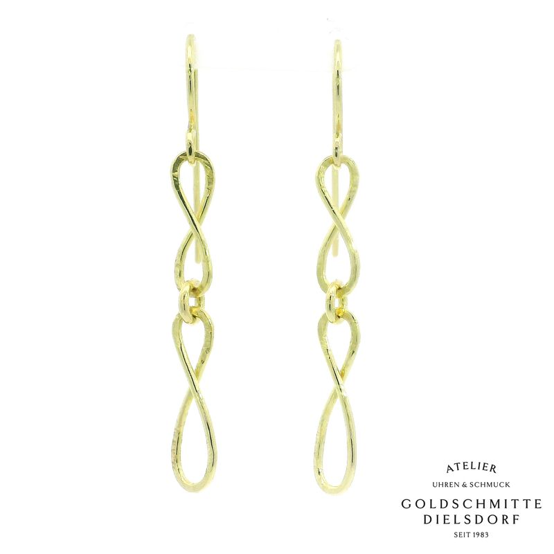 Ohrhänger mit Infinity doppelt Gelbgold 750