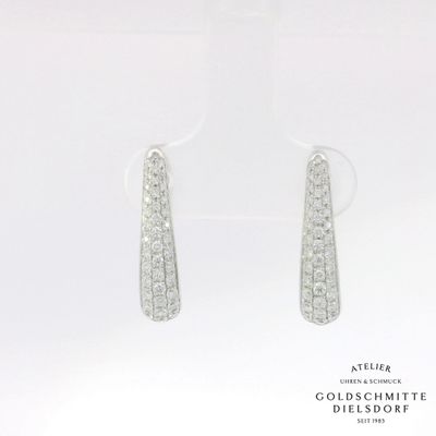 Klappcreolen Weissgold 750 mit je 40 Brillanten