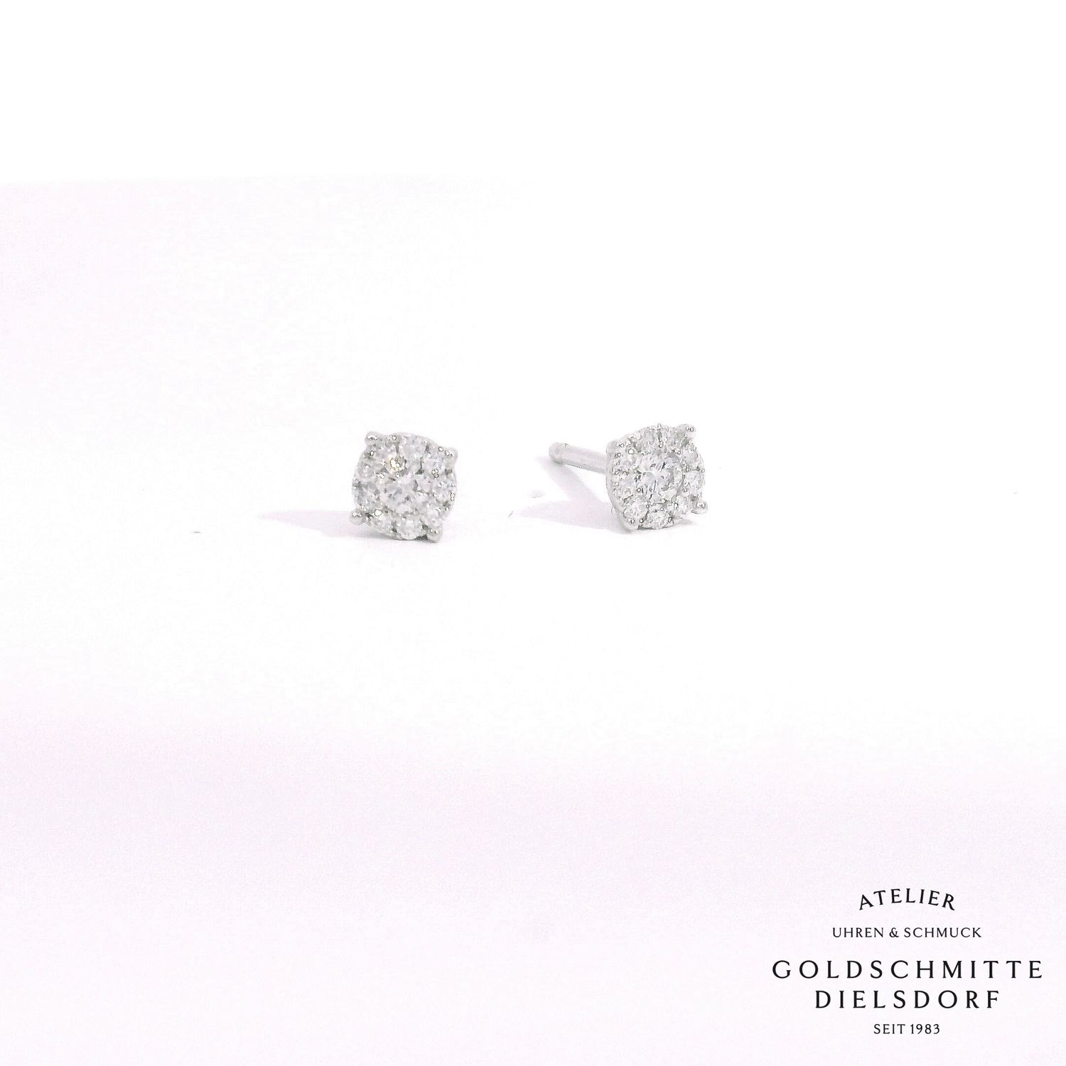 ​Ohrstecker Blender in Weissgold 750 mit 20 Brillanten