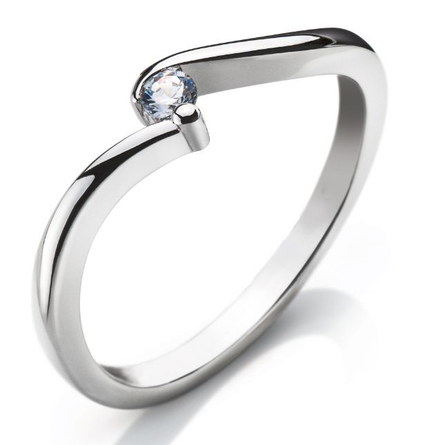 Solitär Ring mit Brillant Weissgold 750