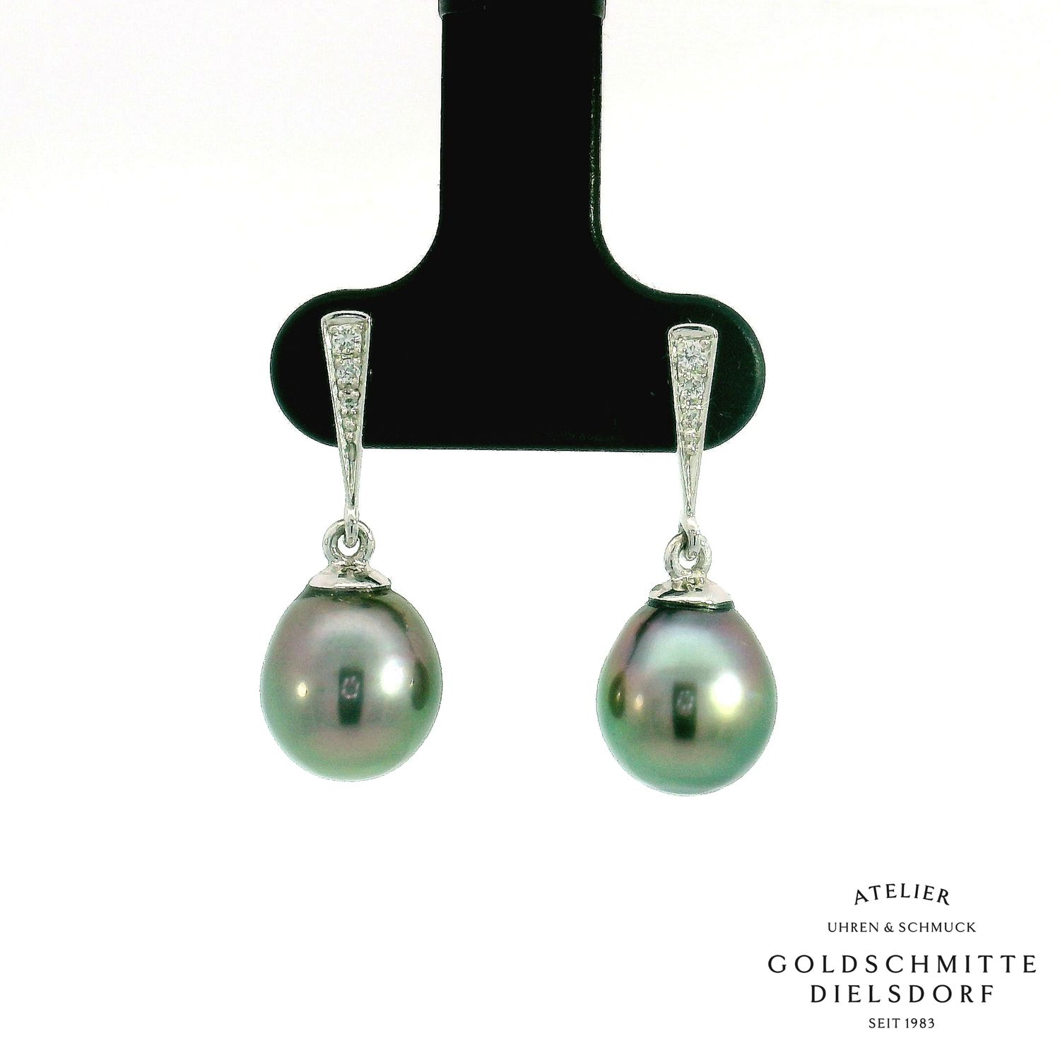 Ohrstecker mit Tahiti Perlen in Weissgold 750 Ohrstecker mit Tahiti Perlen in Weissgold 750