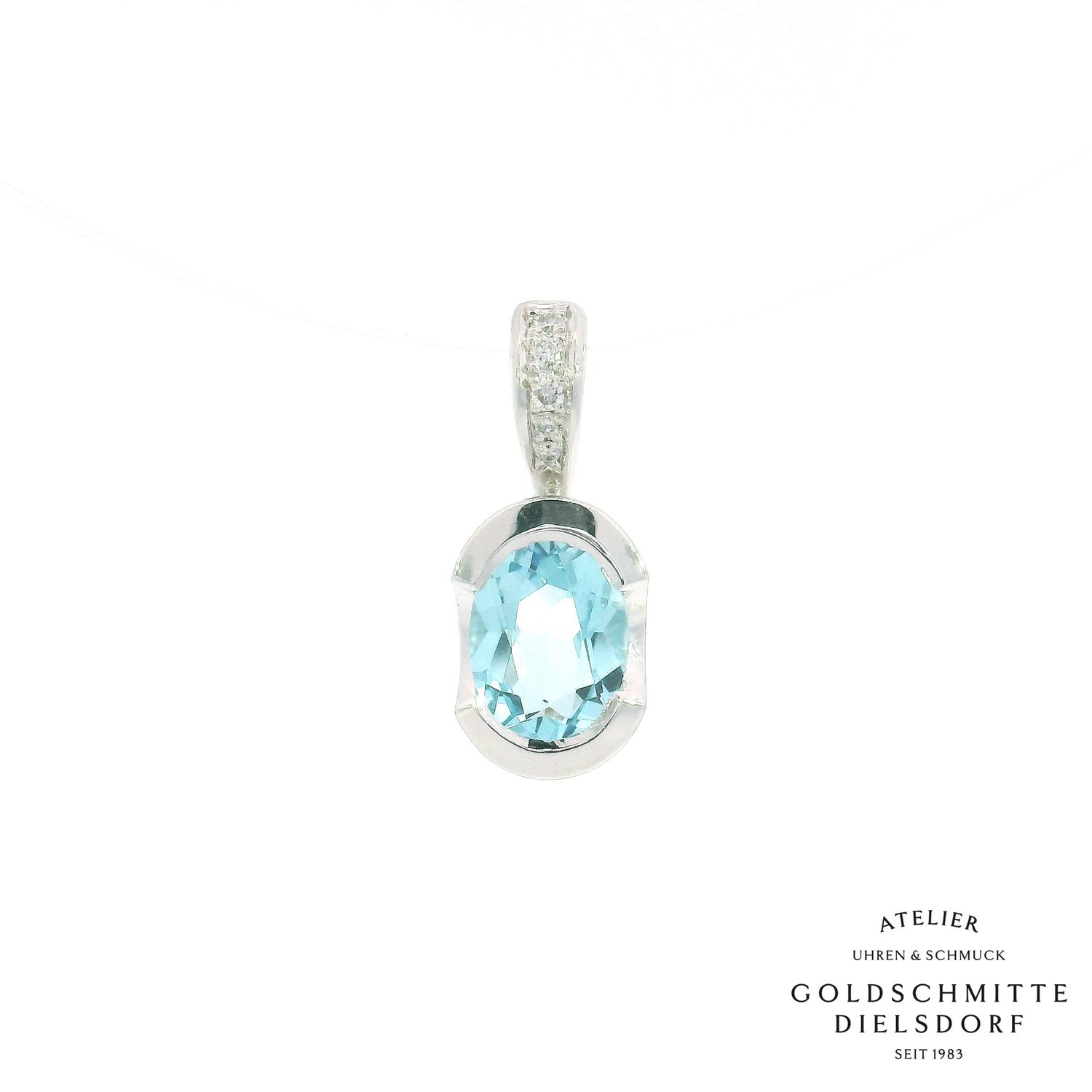 Anhänger mit Topas Weissgold 750