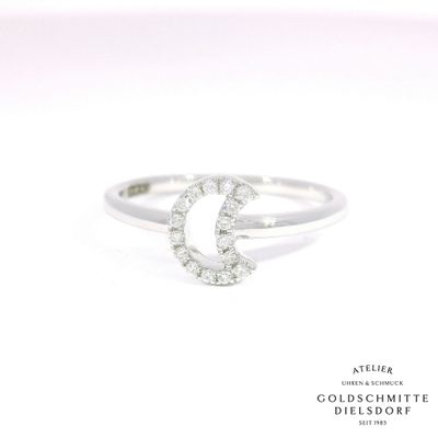 Halbmond-Ring – Weissgold 750 mit Brillanten