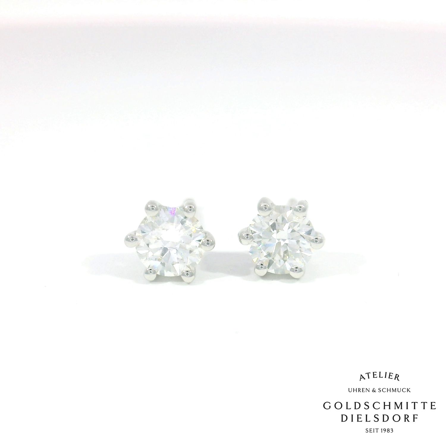 Solitär - Ohrstecker mit 2 Brillanten Weissgold 750