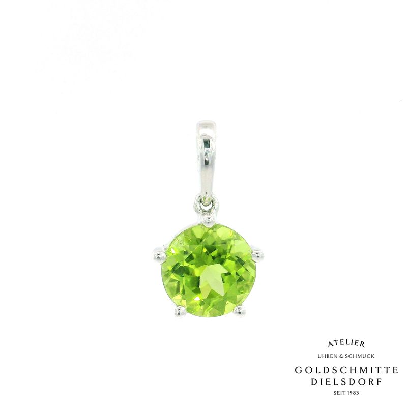 Anhänger mit Peridot in Weissgold 750