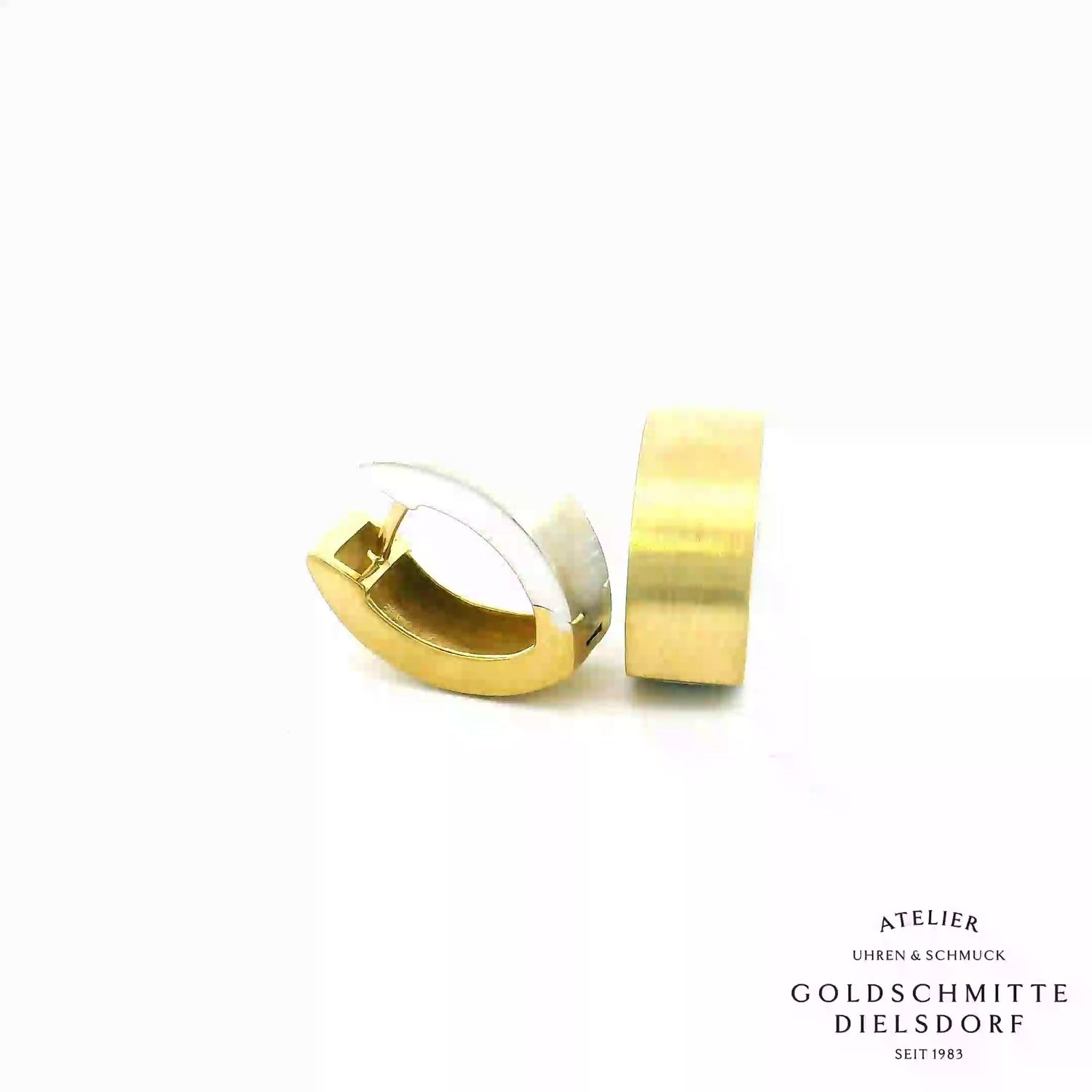 Klappcreolen bicolor Gelbgold 750 / Weissgold 750
