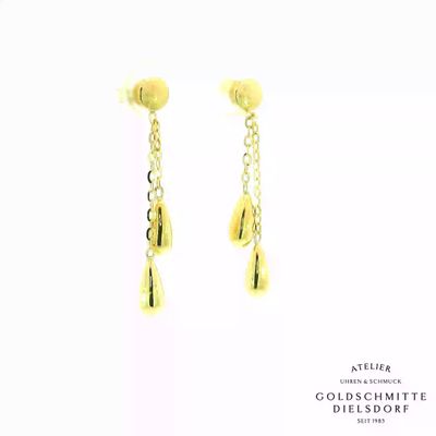 Ohrhänger mit Tropfen-Elementen in Gelbgold 750 Ohrhänger mit Tropfen-Elementen in Gelbgold 750