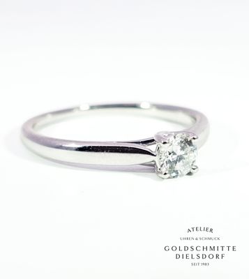 Solitär Ring mit Brillant in Weissgold 750