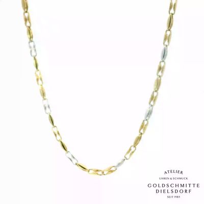 Collier in Fantasie Form bicolor Gelbgold / Weissgold 750