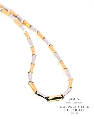 Collier in Fantasie Form bicolor Gelbgold / Weissgold 750 Collier in Fantasie Form bicolor Gelbgold / Weissgold 750