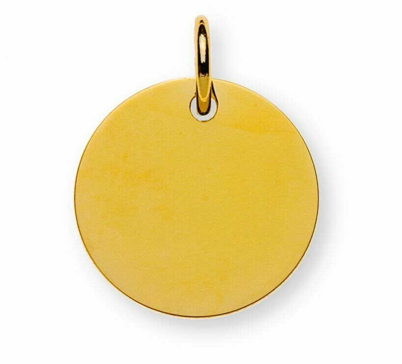 Anhänger Gravurplatte RUND Gelbgold 750