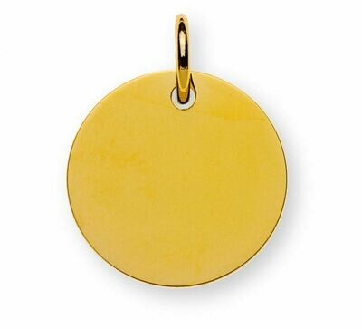 Anhänger Gravurplatte RUND Gelbgold 750