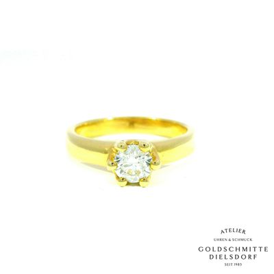 Solitär Ring mit 1 Brillant in Gelbgold 750