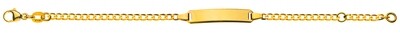 Bébé Bracelet Panzer extraflach Gelbgold 750