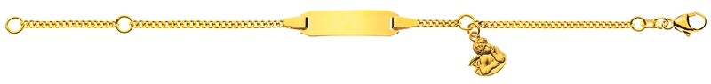 Bébé Bracelet Panzer mit Schutzengeli Gelbgold 750