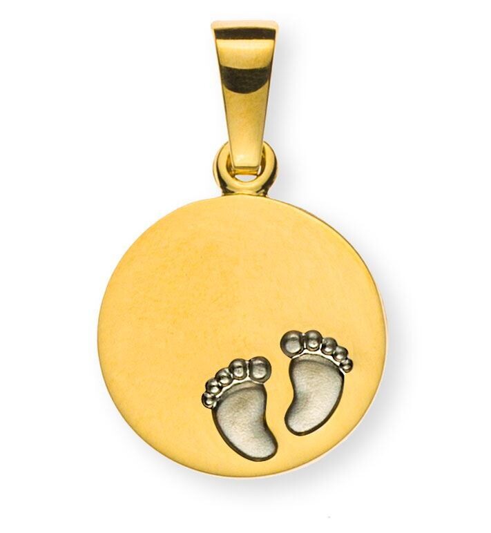 Anhänger Babyfüsschen Gelbgold 750