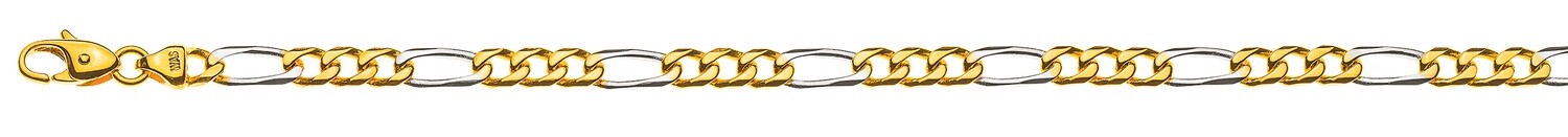 Armband Figaro, 4,5mm bicolor GG/WG750