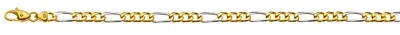 Armband Figaro, 4,5mm bicolor GG/WG750