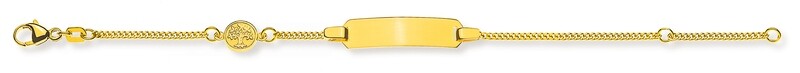 Bébé Bracelet Panzer mit Lebensbaum Gelbgold 750
