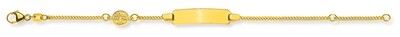 Bébé Bracelet Panzer mit Lebensbaum Gelbgold 750