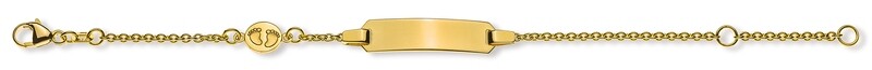 Bébé Bracelet Panzer mit Anhänger integriert Gelbgold 750