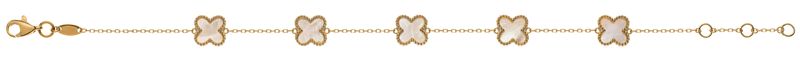 Armband Gelbgold 750 mit Perlmutt Kleeblätter