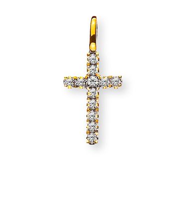 Anhänger KREUZ mit Brillanten in Gelbgold 750