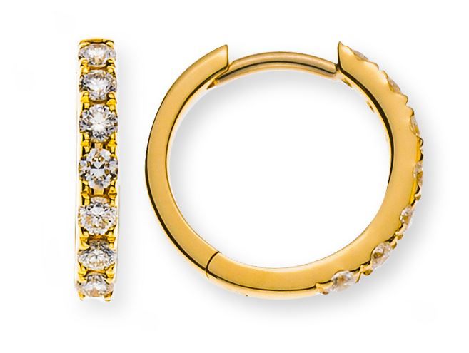 Klappcreolen mit Brillanten Gelbgold 750