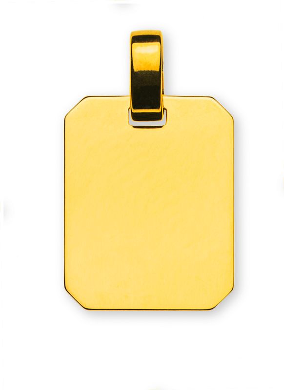 Anhänger Gravurplatte RECHTECKIG Gelbgold 750