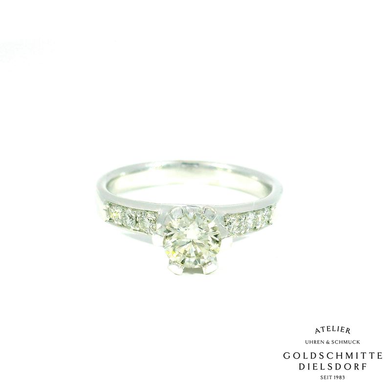 Solitär Ring mit Brillanten in Weissgold 750