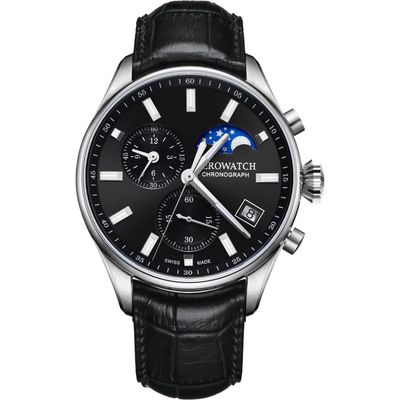 Aerowatch Les Grandes Classiques Chrono Moon Phase Schwarz