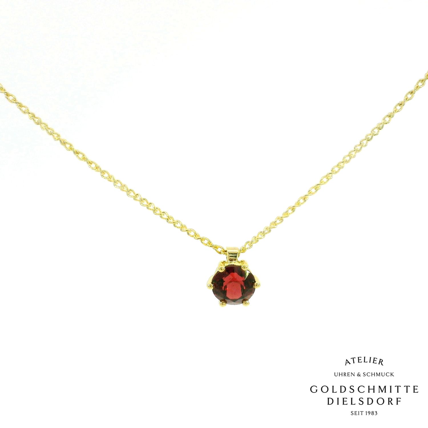 Collitär Gelbgold 750 mit Granat