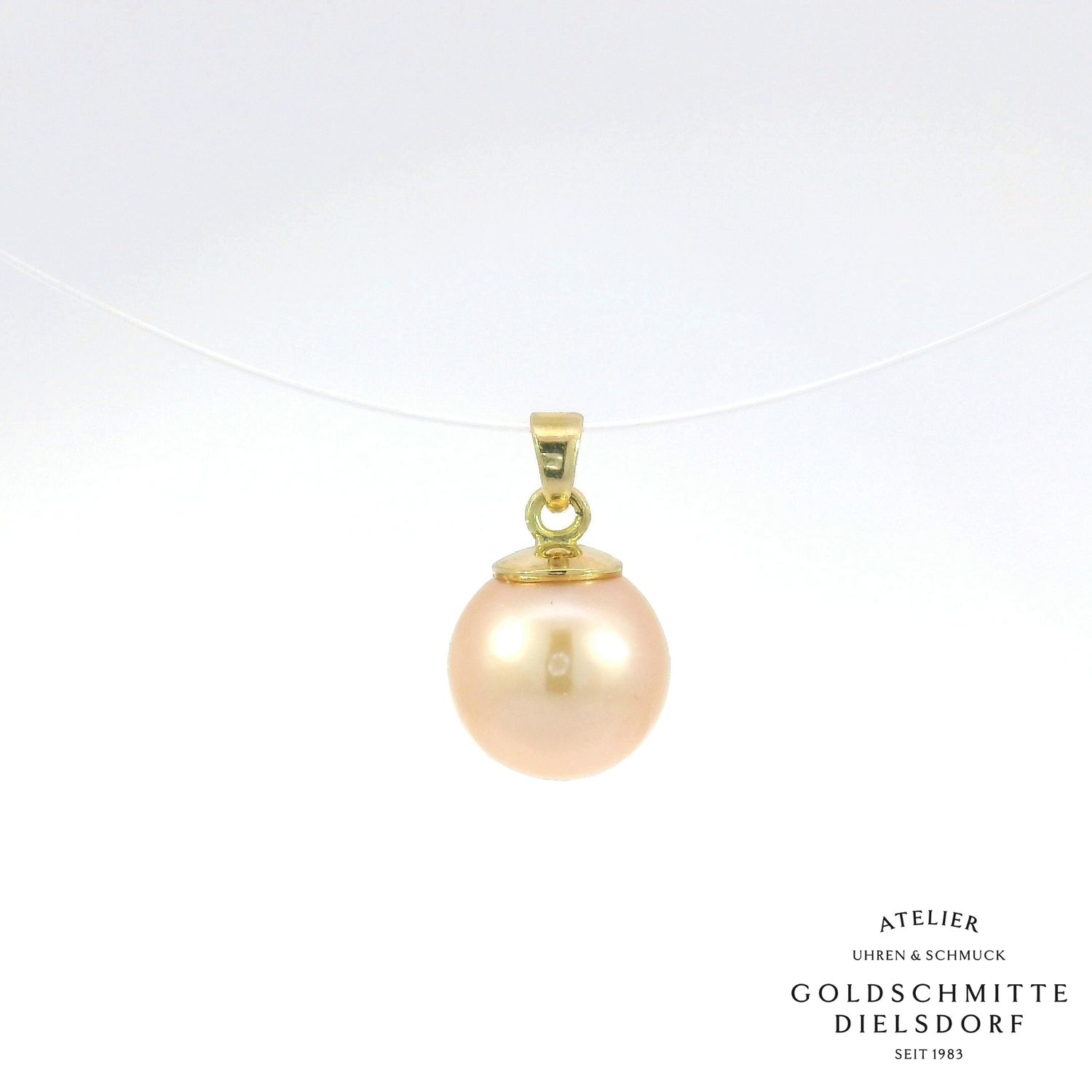 Anhänger mit Ming Süsswasser Perle in Gelbgold 750