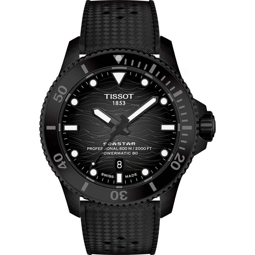 Tissot Seastar 2000 Powermatic 80 Schwarz | Automatikuhr