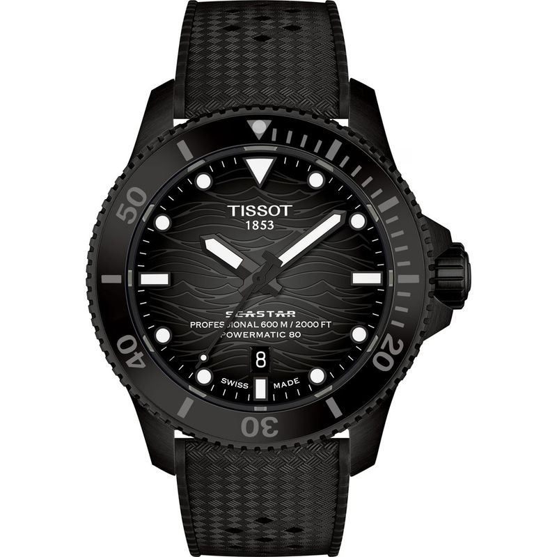 Tissot Seastar 2000 Powermatic 80 Schwarz | Automatikuhr