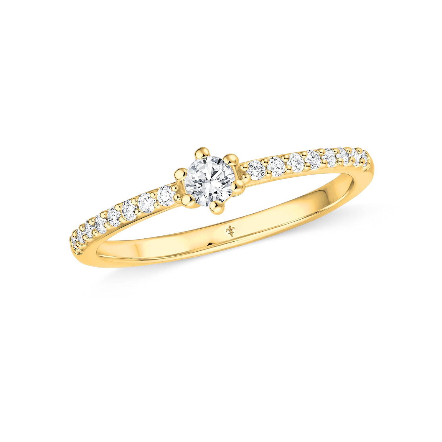 Solitär Ring Gelbgold 750 mit Brillanten 0.30 ct.