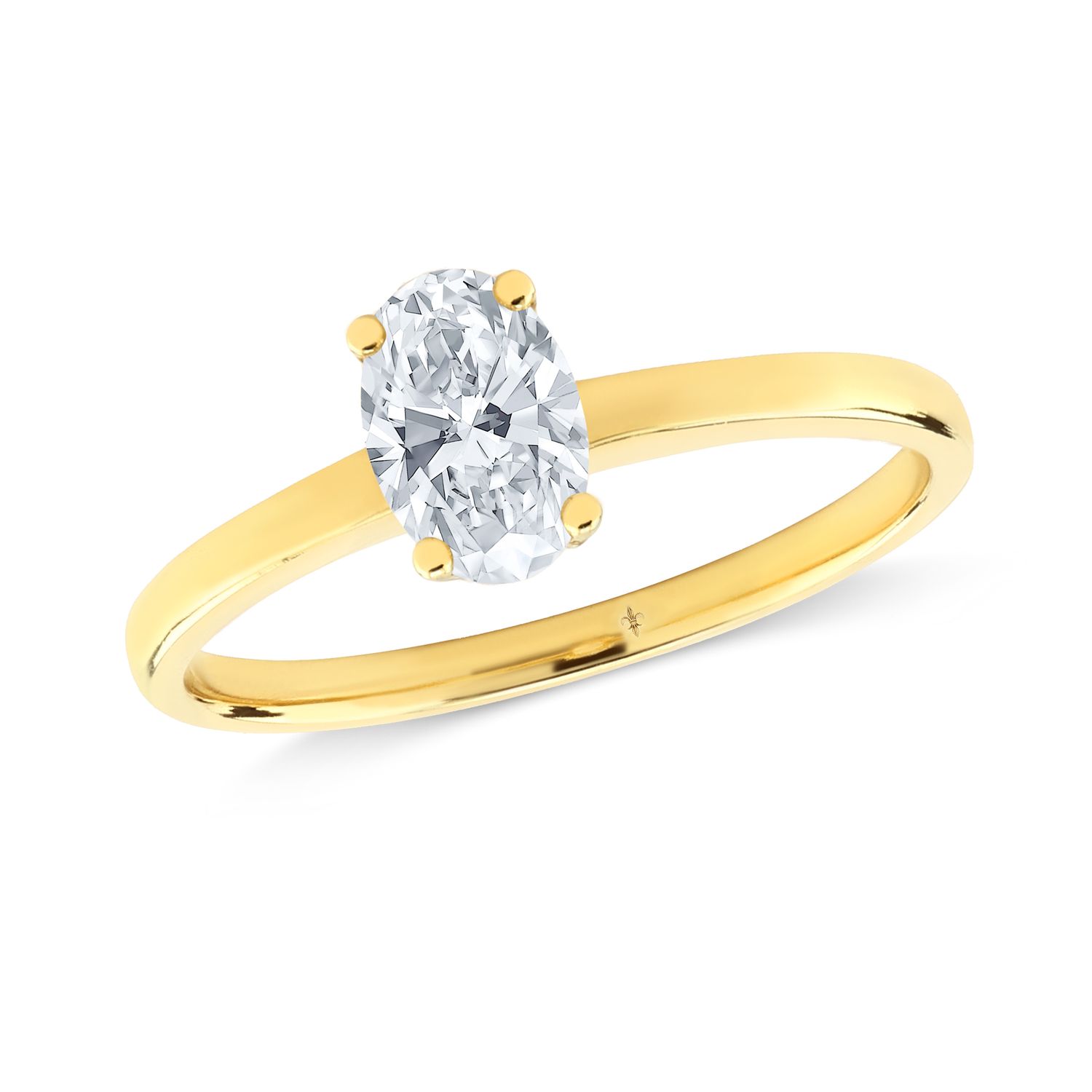 Solitär Ring Gelbgold 750 mit ovalem Diamanten 0.40 ct Solitär Ring Gelbgold 750 mit ovalem Diamanten 0.40 ct