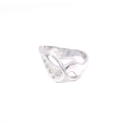Damenring geschwungen mit Brillanten aus Weissgold 750
