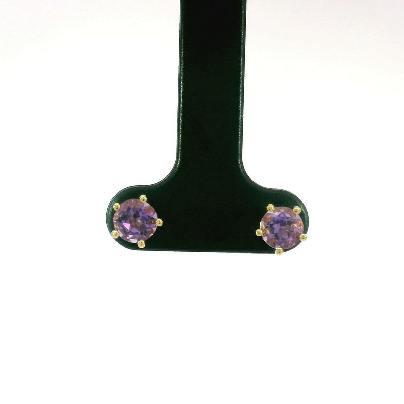 Ohrstecker Gelbgold 750 mit rundem Amethyst